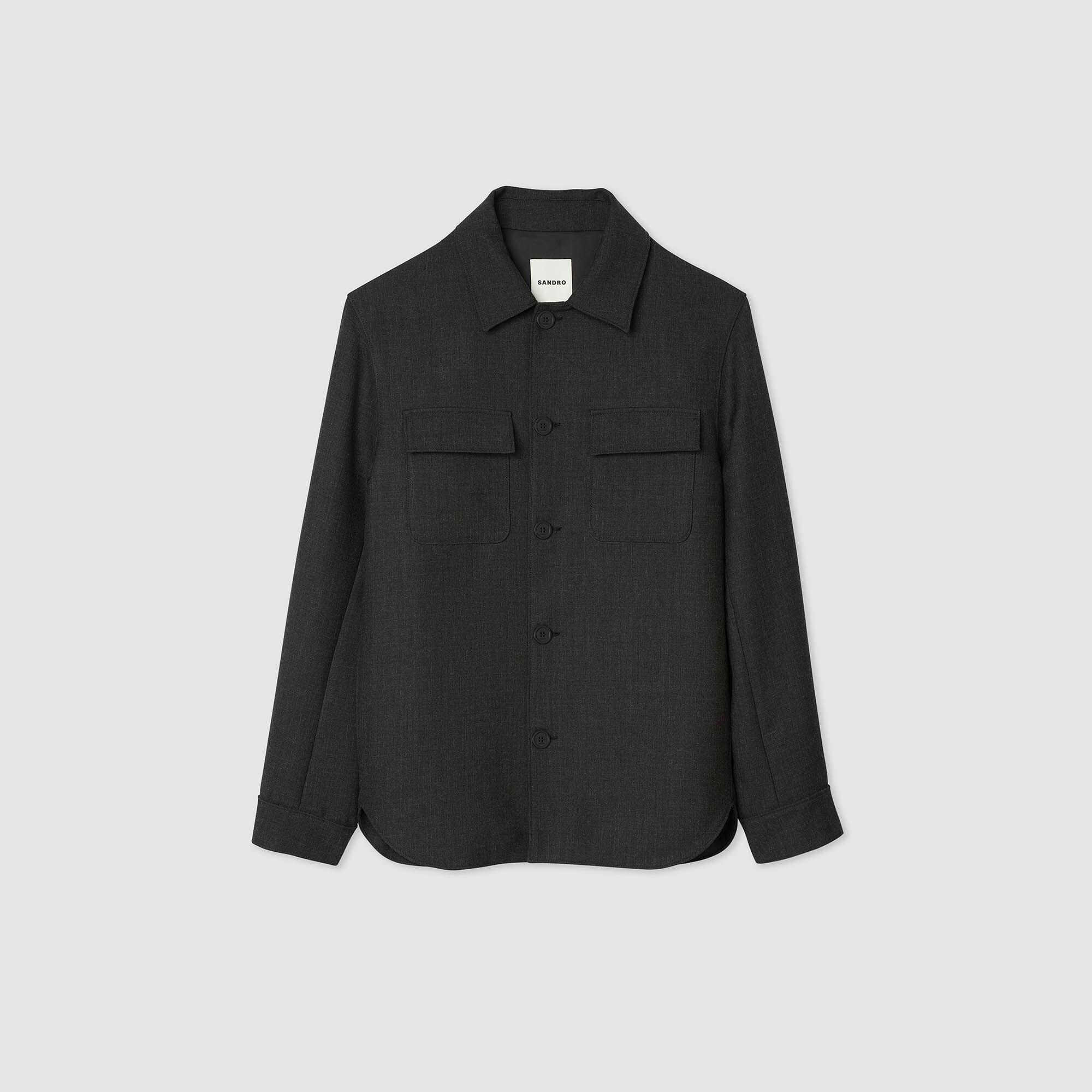 Wool Overshirt : Jackets & Coats color Dark Grey