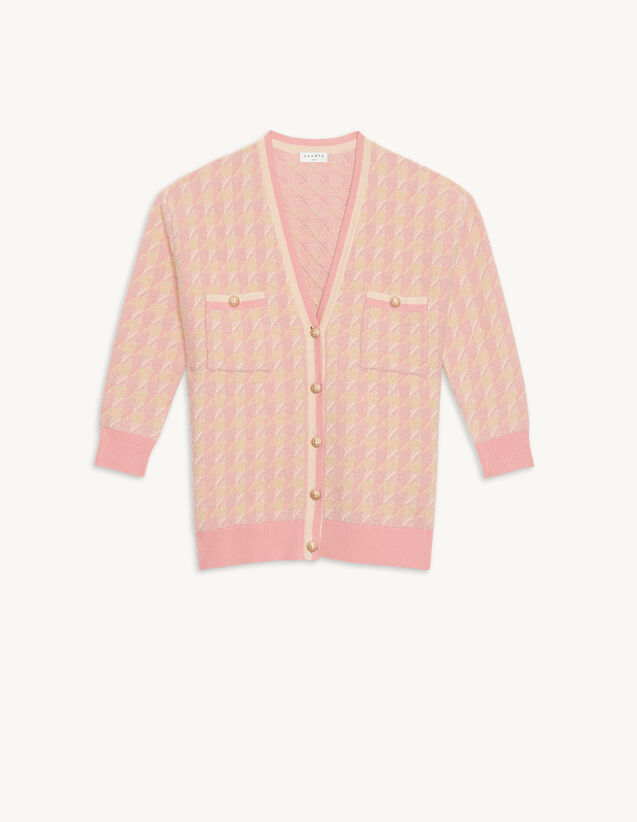 Long Tweed Coatigan : Sweaters & Cardigans color Pink