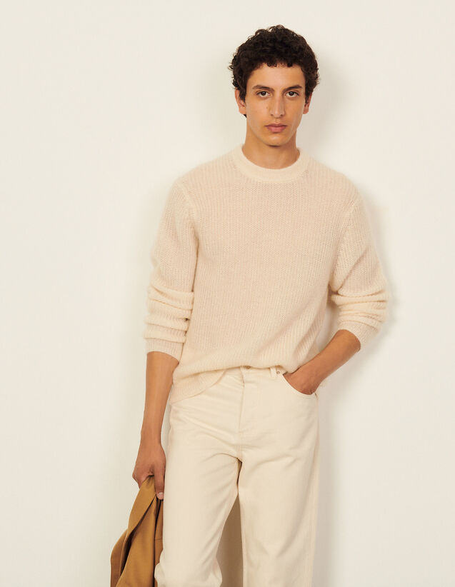 Round Neck Sweater : T-shirts & Polo shirts color Ecru