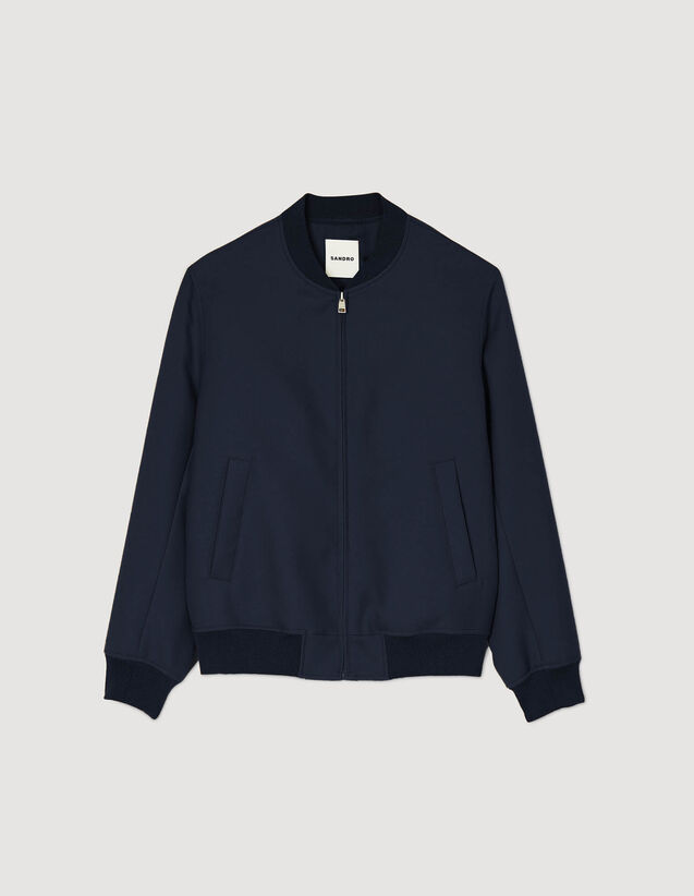Zip-Up Varsity Jacket : Trench coats & Coats color Navy Blue