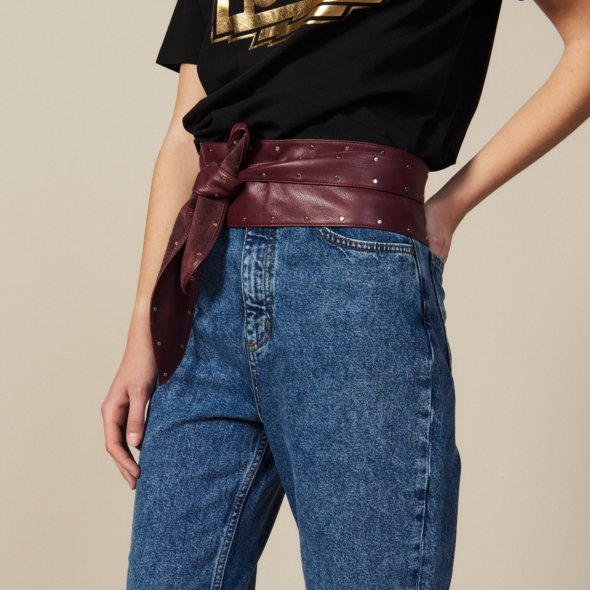 Smooth Leather Tie Belt Belts