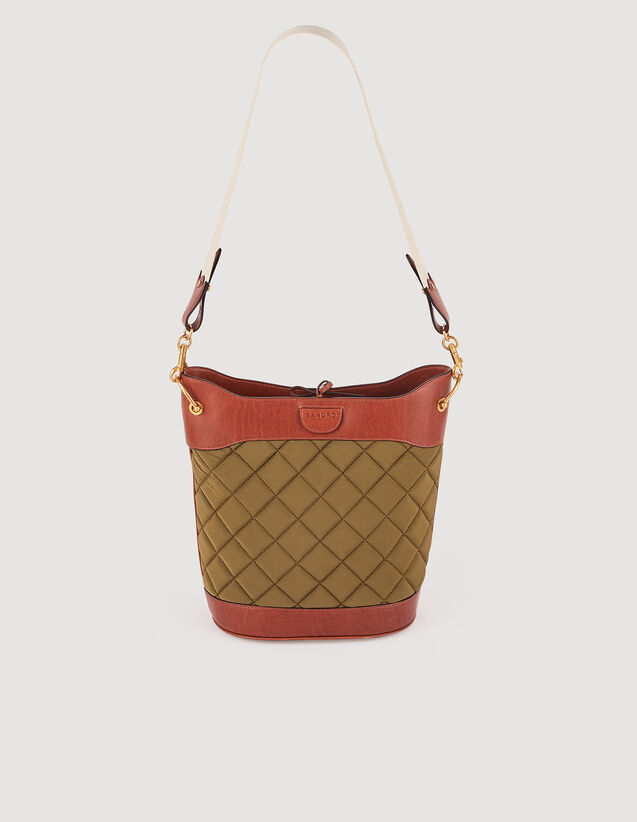 Leather And Quilted Fabric Bucket Bag : Others Bags color Olive Green