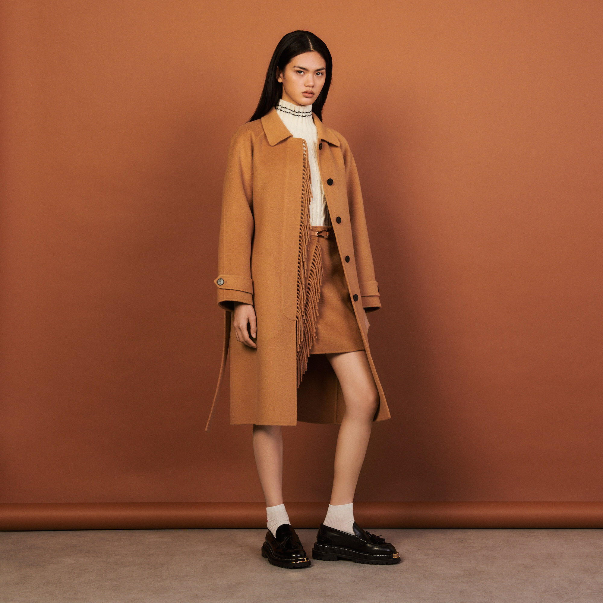 Sandro fringe coat store