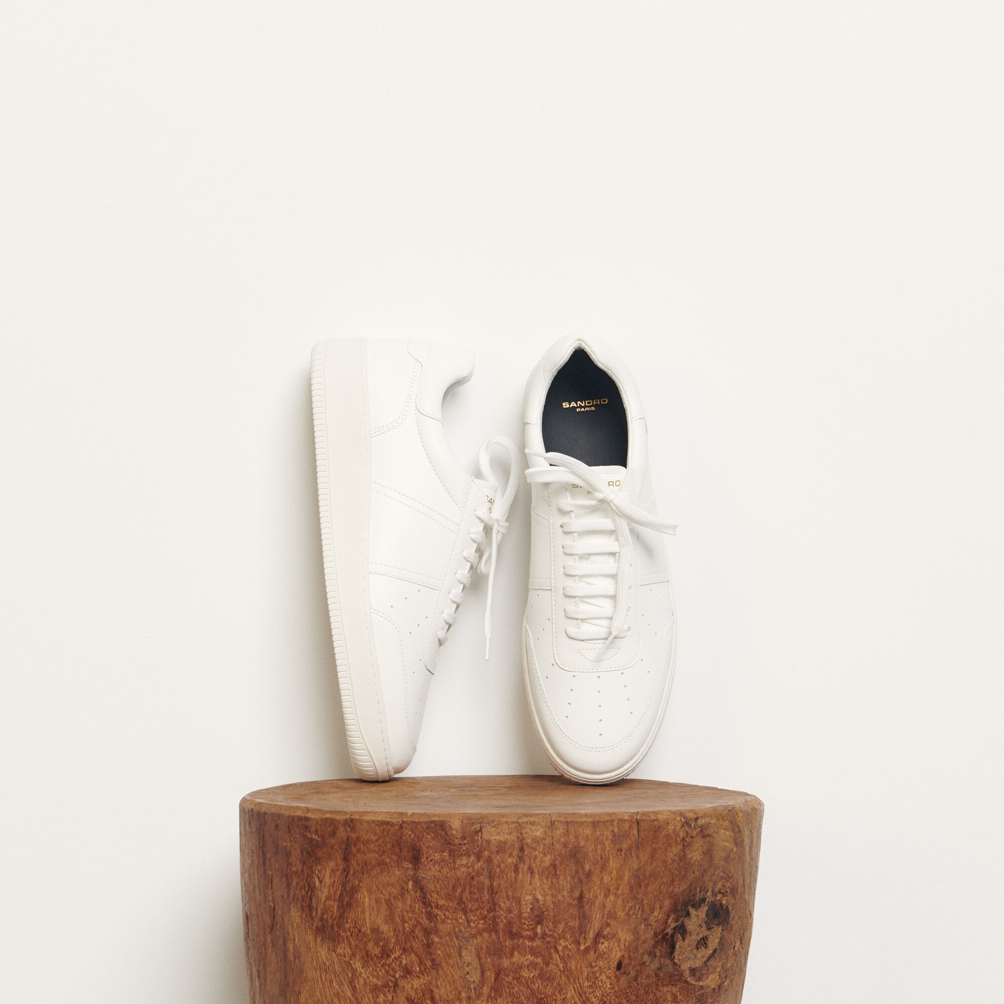 plain white leather trainers