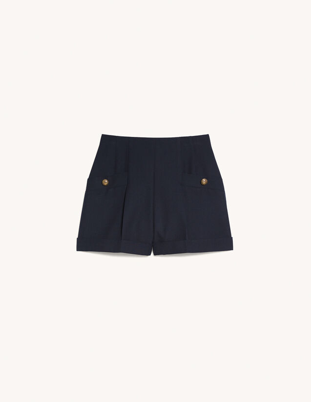 Shorts With Turn-Ups : Skirts & Shorts color Navy Blue