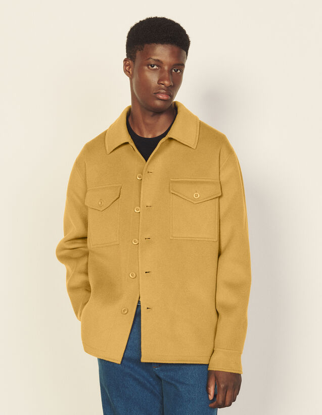 Wool Overshirt : Trench coats & Coats color Yellow