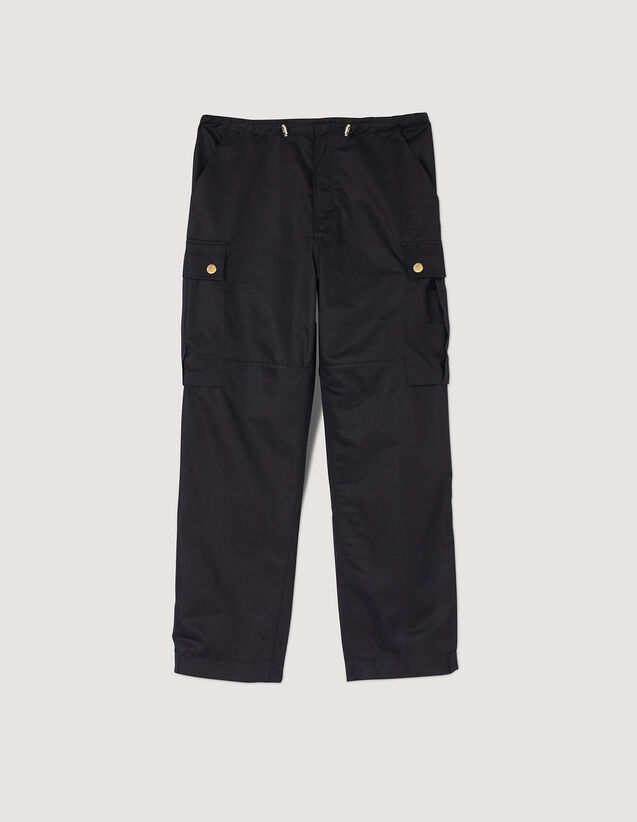Cargo Trousers : Pants color Black