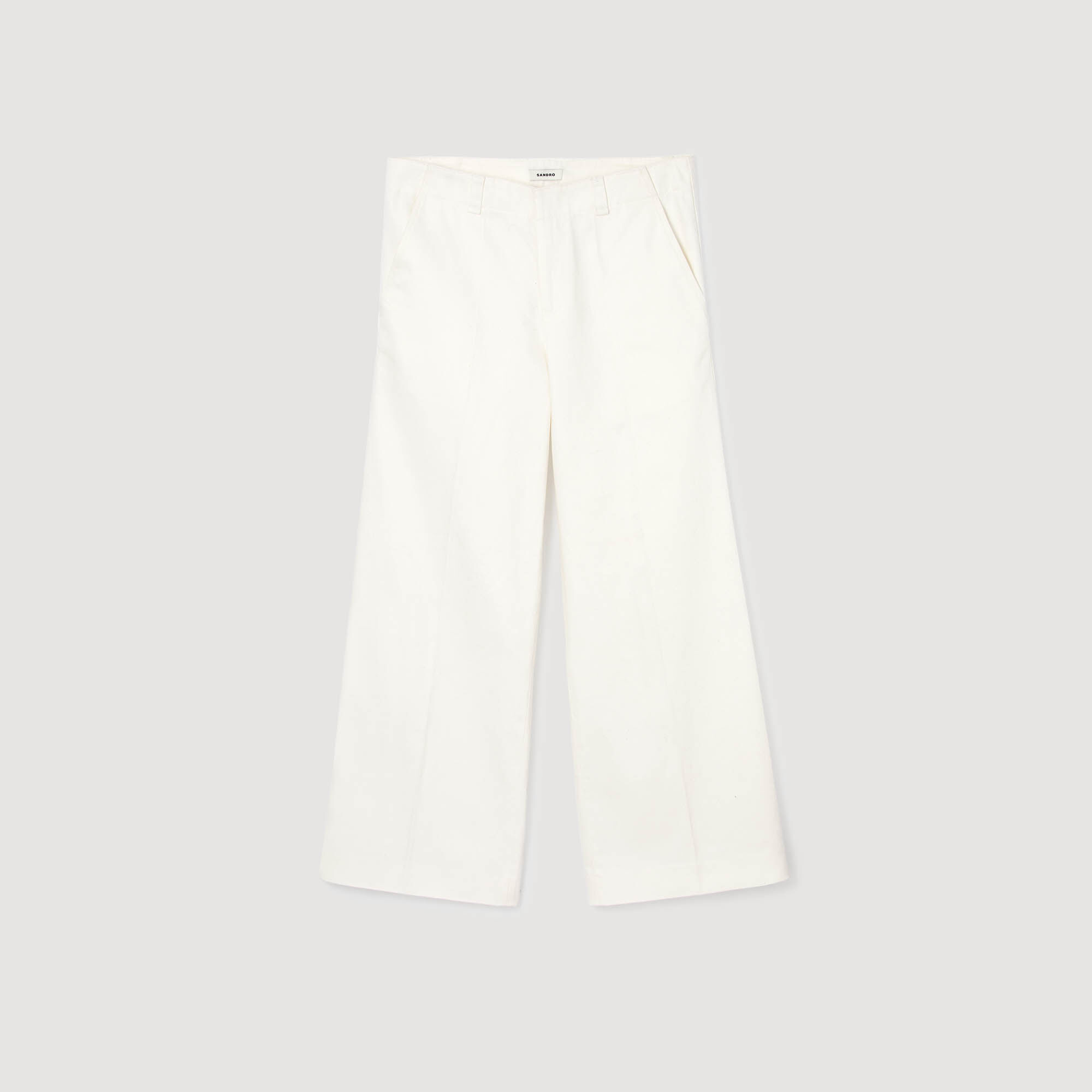 Wide-Leg Trousers : Jeans color white