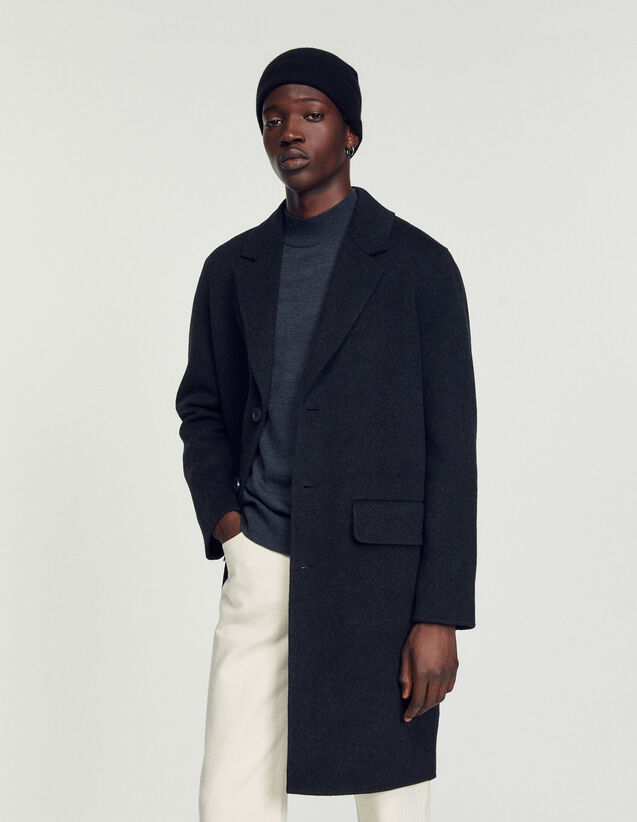 Straight-Cut Wool Coat : Trench coats & Coats color Heather Charcoal