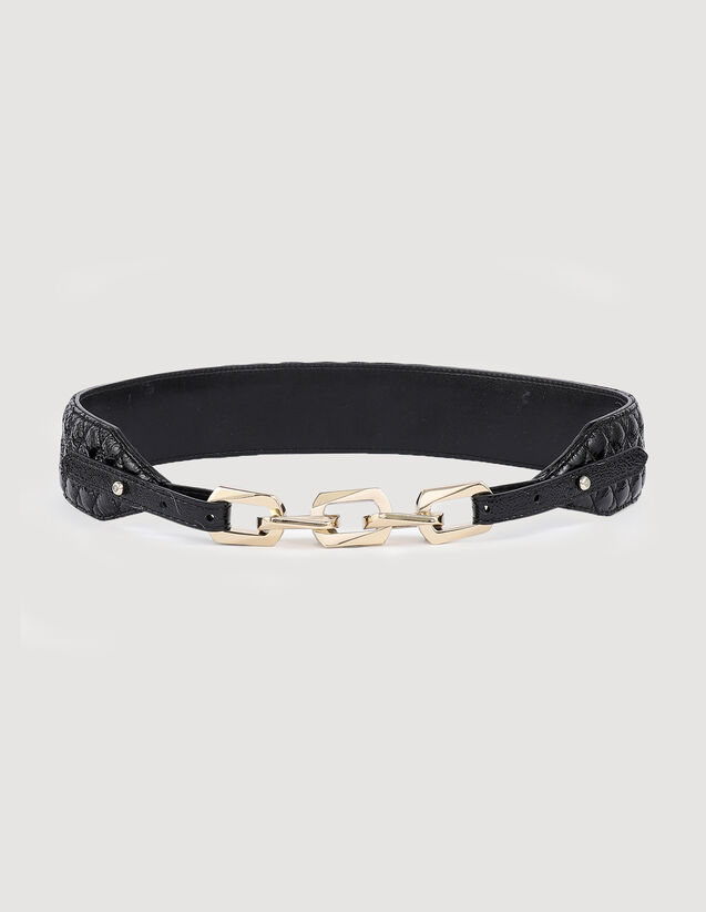 Patent Leather And Link Belt : Belts color Black