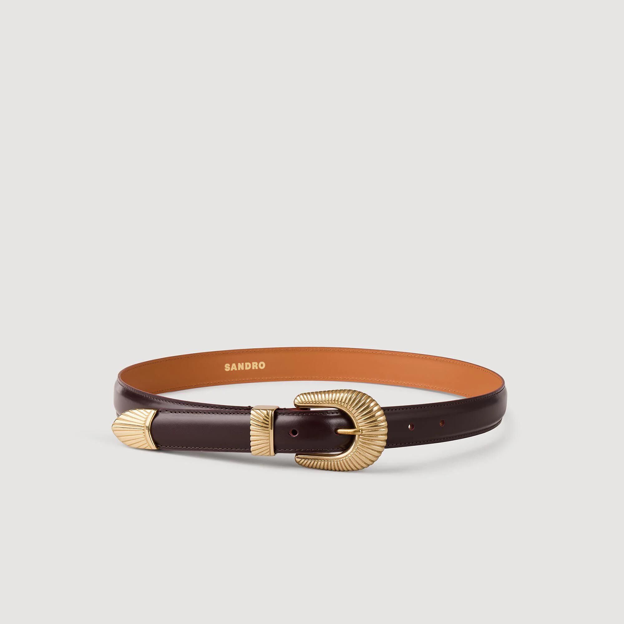 Leather Belt : Belts color Bordeaux