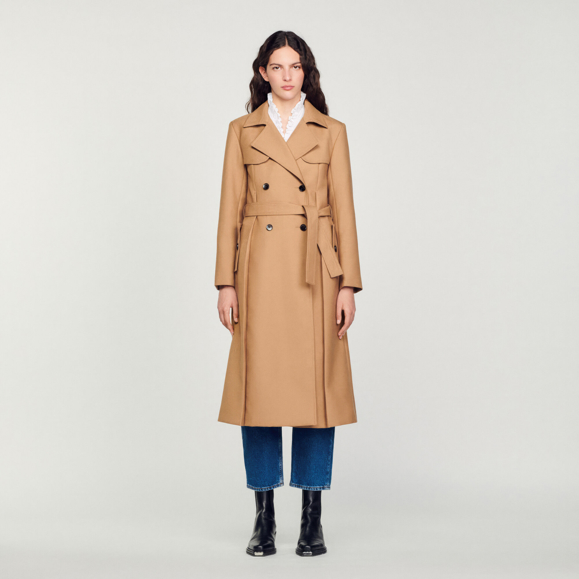 Sandro camel coat new arrivals