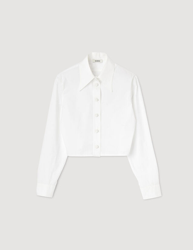 Cropped Shirt : Shirts color white