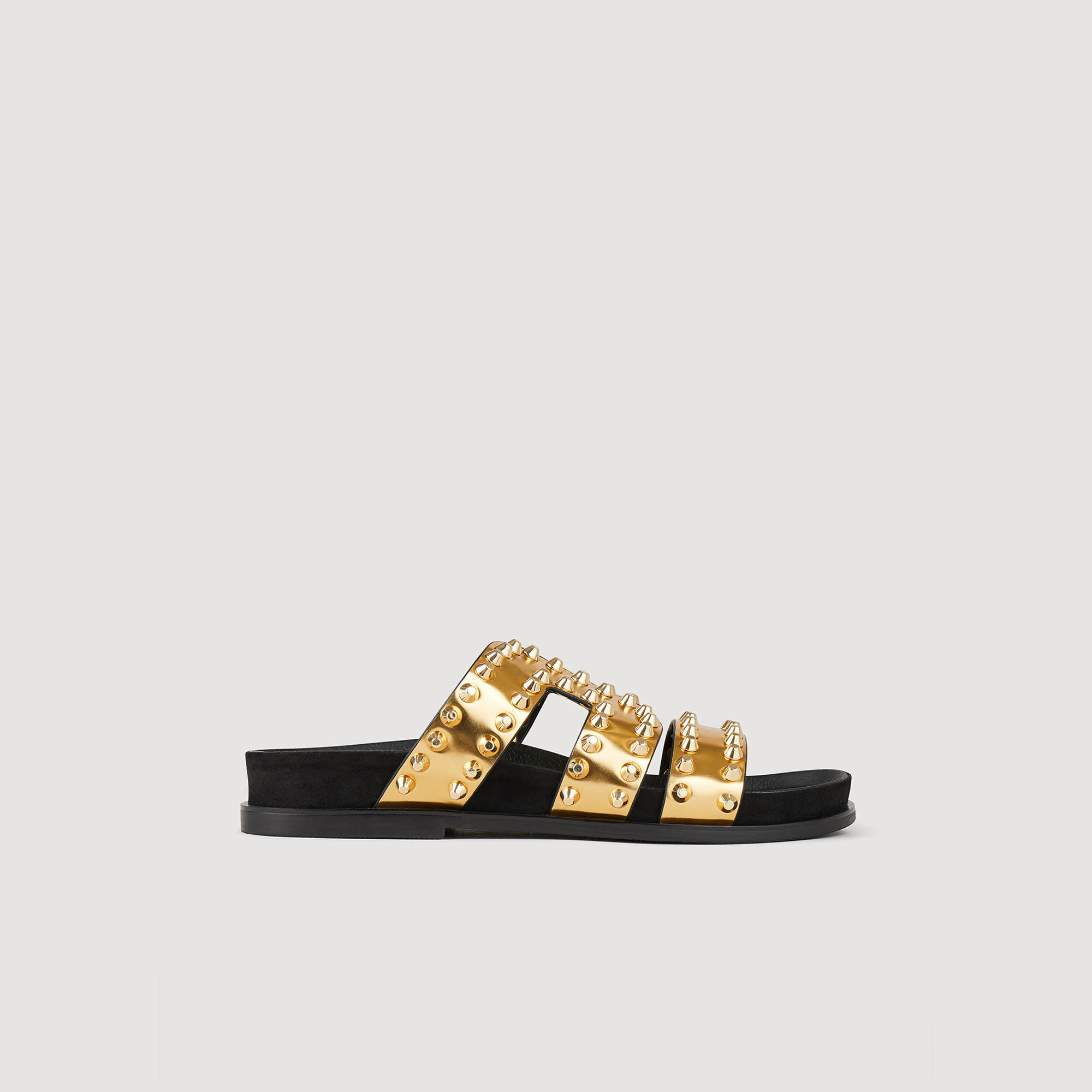 Flat Rivet Sandals : Shoes&nbsp; color Gold