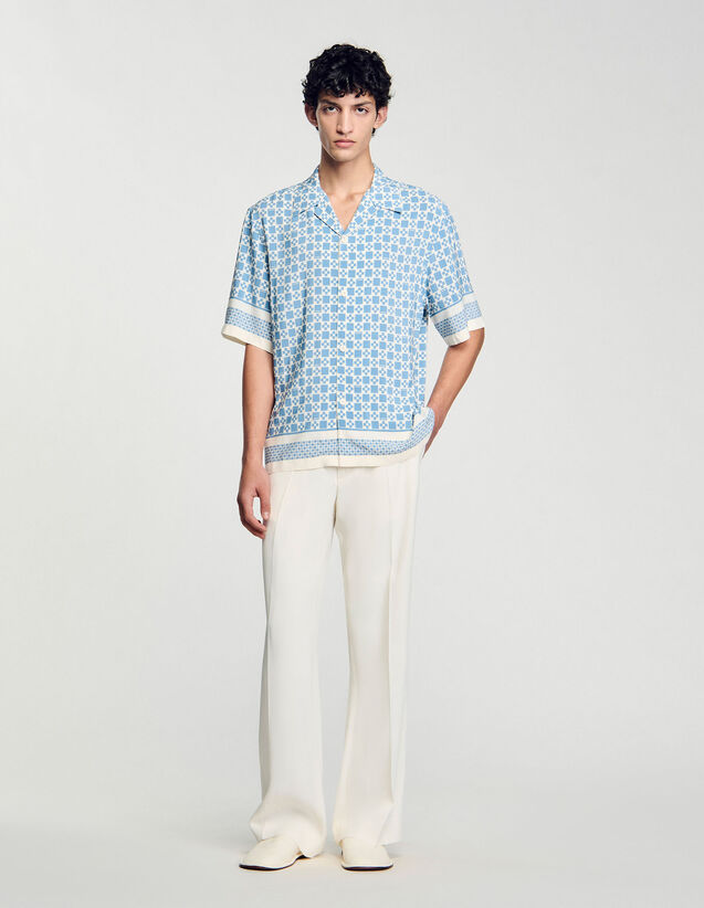 Square Cross Motif Flowing Blouse - SHPCM01270 | sandro-paris.com Square Cross Motif Flowing Blouse : Shirts color Black