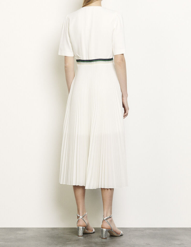 Long Pleated Dress With Short Sleeves - Dresses - Sandro-paris.com