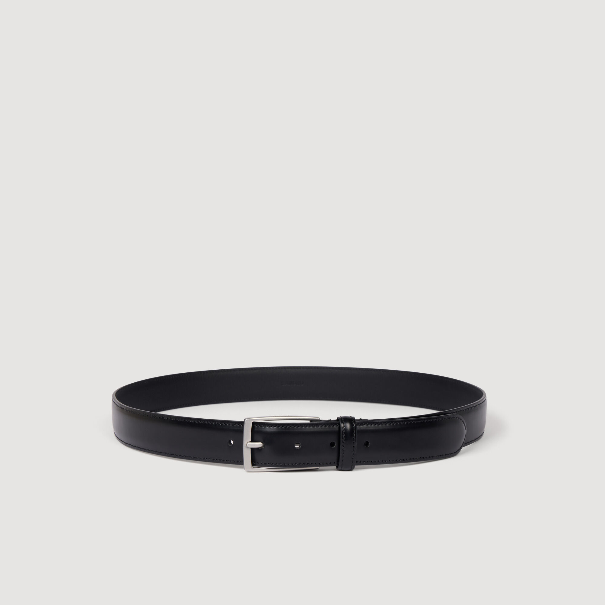 Rectangular Buckle Leather Belt : Belts color Black