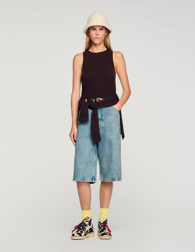 Sleeveless Jumper - SFPPU02675 | sandro-paris.com Sleeveless Jumper : Sweaters & Cardigans color Navy Blue