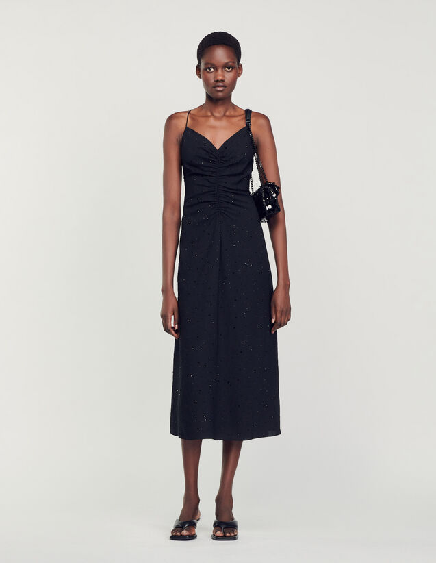 Rhinestone Dress : Dresses color Black