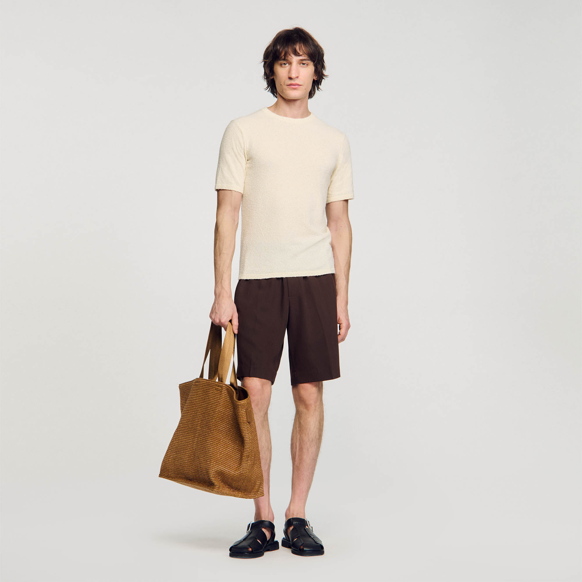 Terry Knit T-Shirt : Sweaters & Cardigans color Ecru