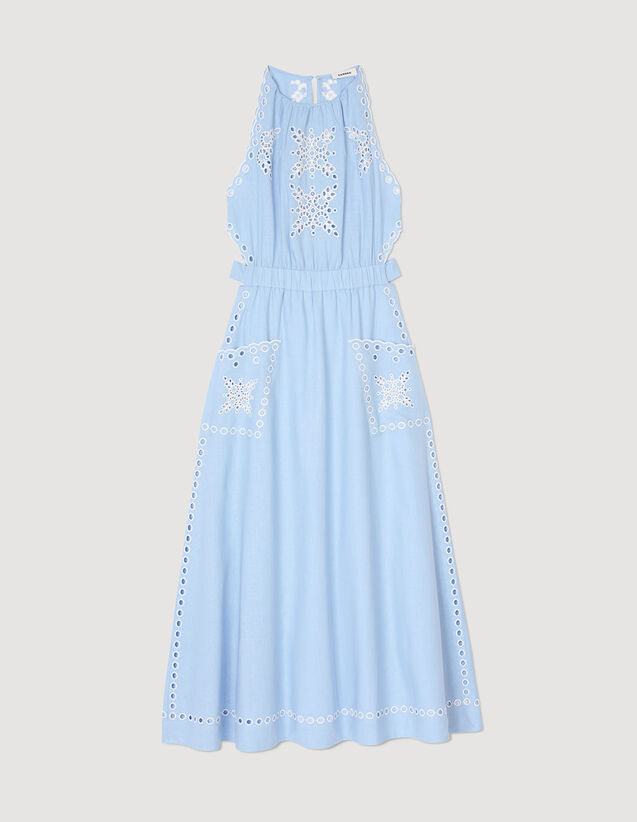 Broderie Anglaise Maxi Dress : Dresses color Sky Blue
