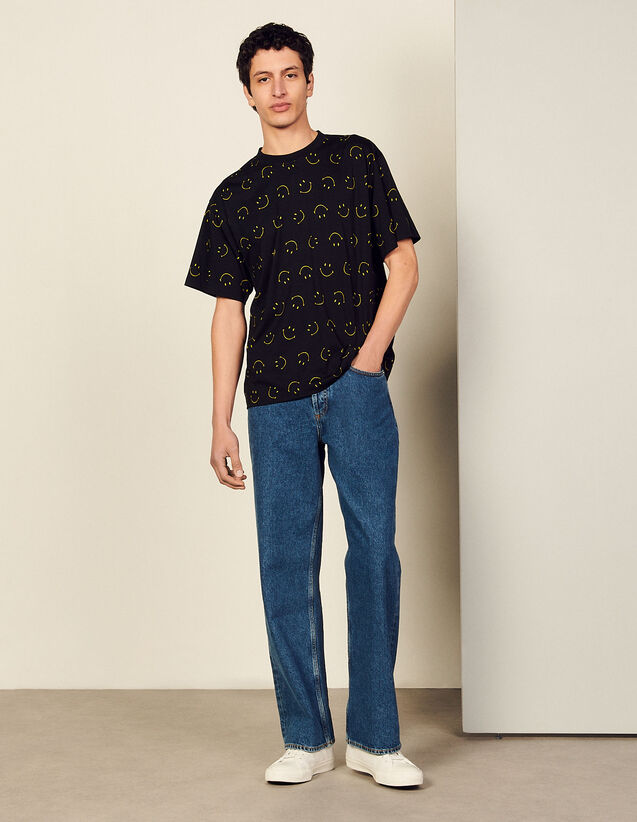 Smiley® Printed T-Shirt : T-shirts & Polo shirts color Black
