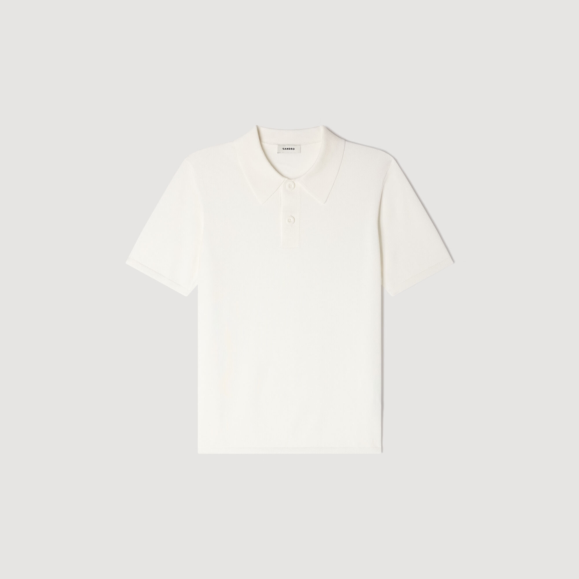 Short-Sleeve Knitted Polo Shirt : Sweaters & Cardigans color Navy Blue