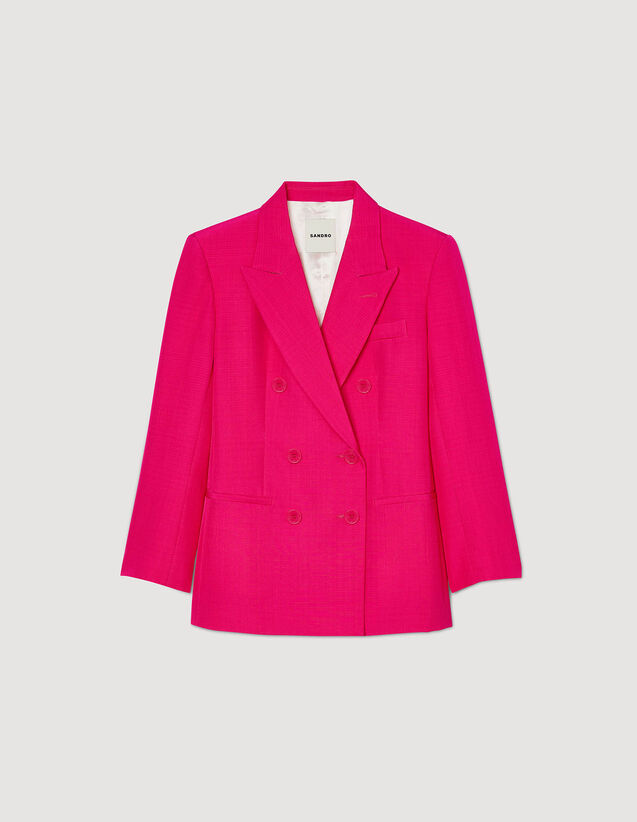 Double-Breasted Jacket : Blazers & Jackets color Fushia