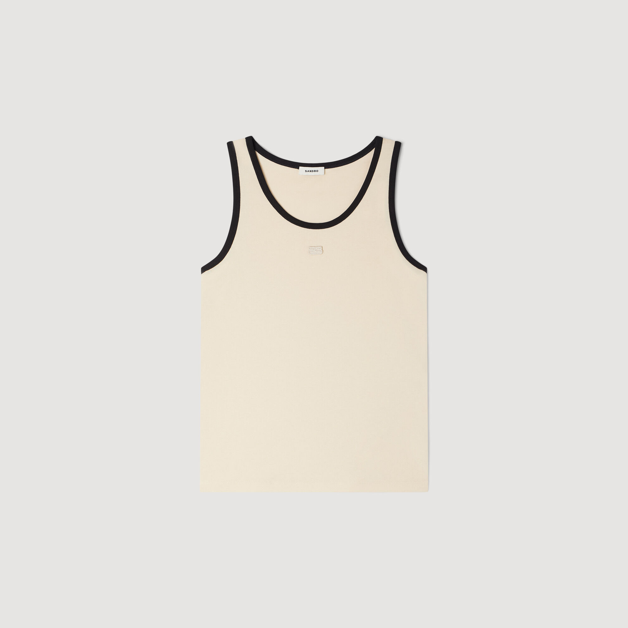 Cotton Vest Top With Patch : T-shirts & Polo shirts color Sand