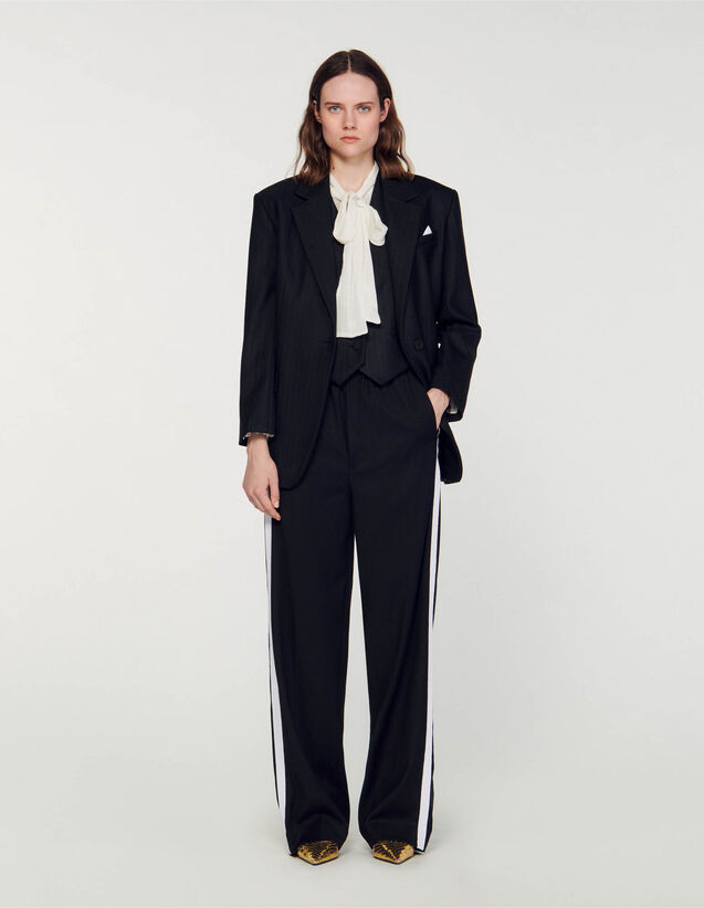 Pinstripe Jacket : Blazers & Jackets color Black / Grey