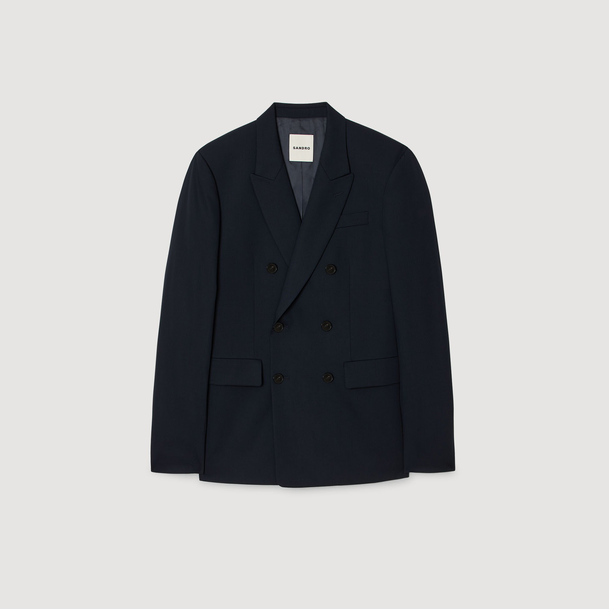 Double-Breasted Suit Jacket : Suits & Tuxedos color Navy Blue