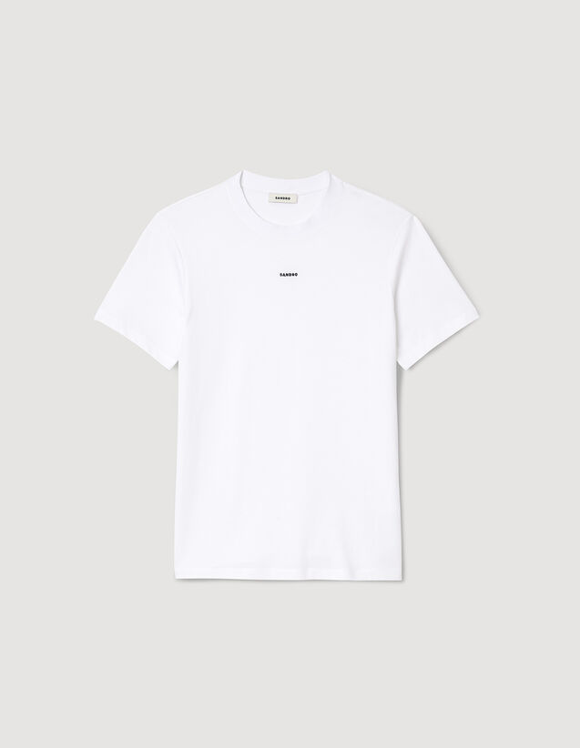 Sandro Embroidered T-Shirt : T-shirts & Polo shirts color white