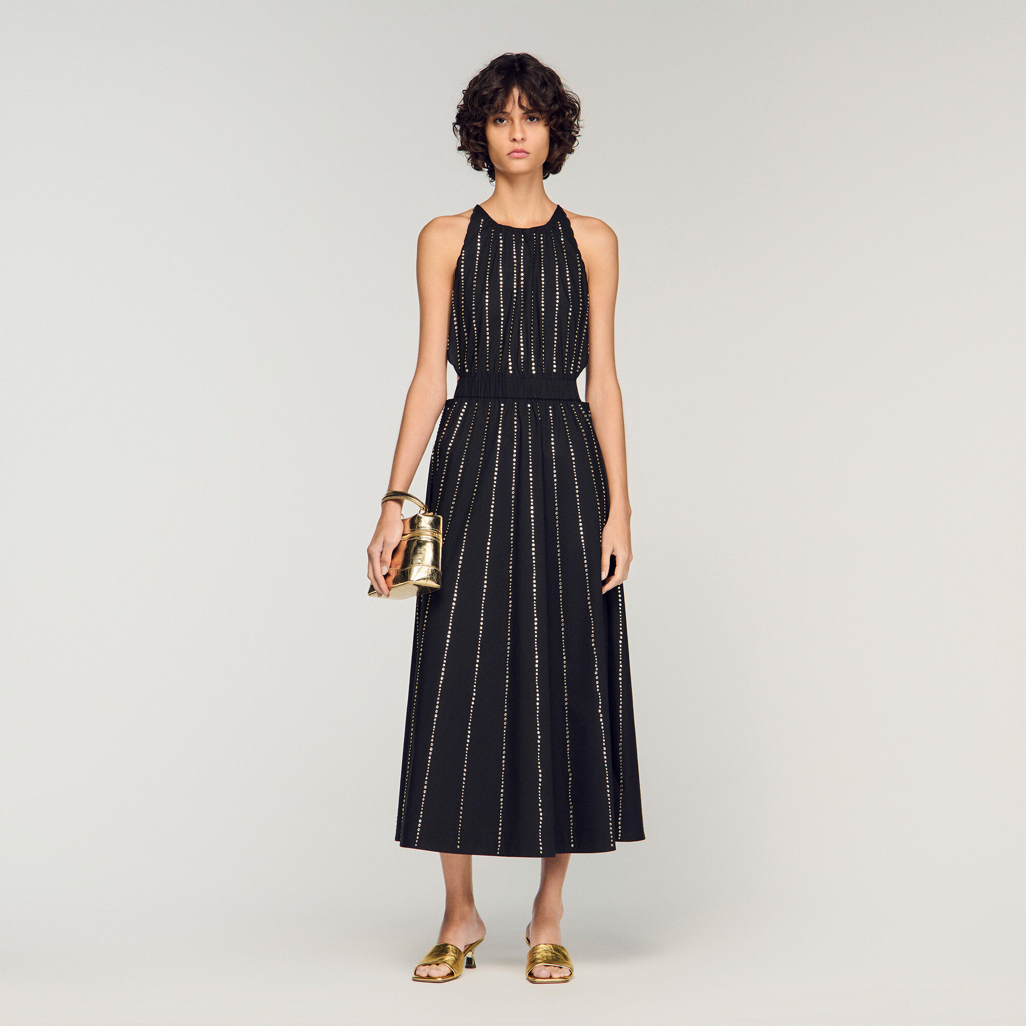 Rhinestone Maxi Dress : Dresses color Black