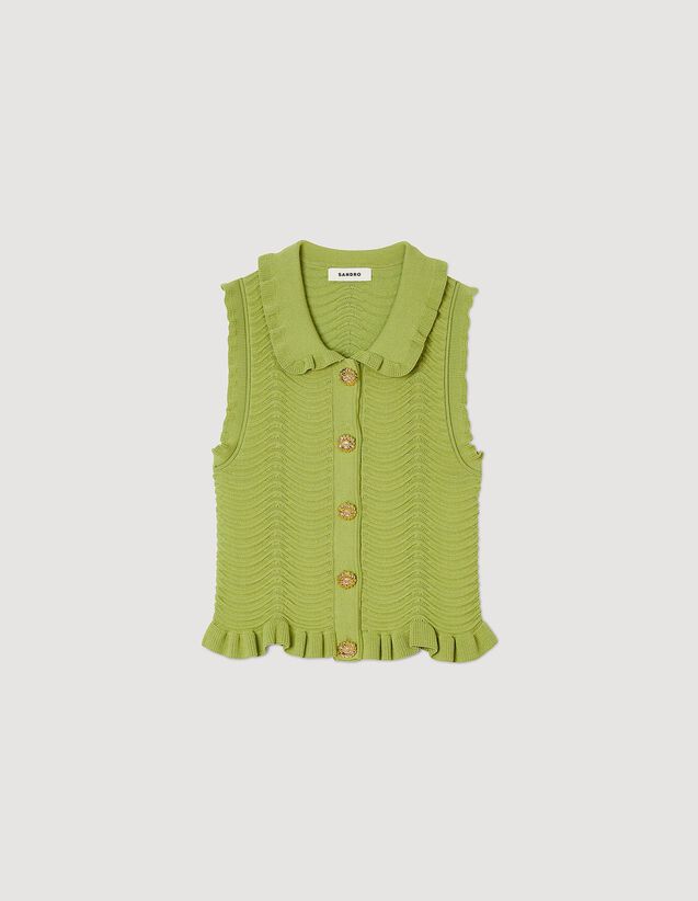 Sleeveless Knit Top : Sweaters & Cardigans color Olive Green