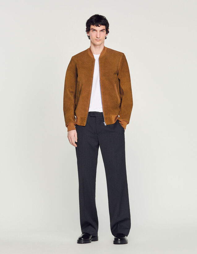 Jacket In Certified Leather : Trench coats & Coats color Camel