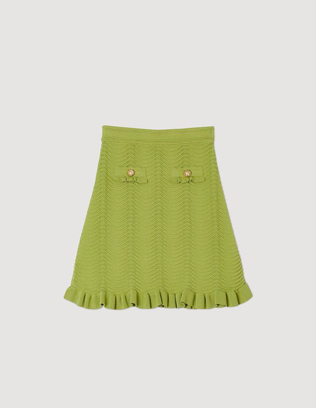 Short Knitted Skirt : Skirts & Shorts color Olive Green