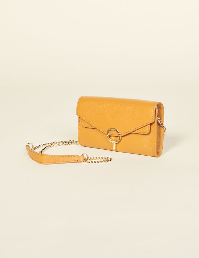 Grained Leather Clutch Bag : Others Bags color Camel
