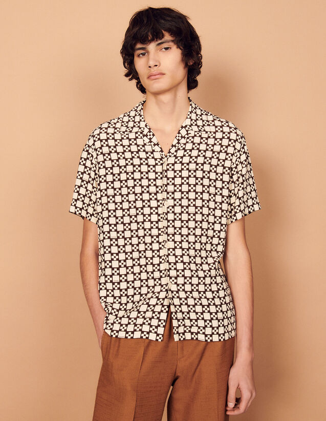Printed Flowing Shirt : Shirts color Cream