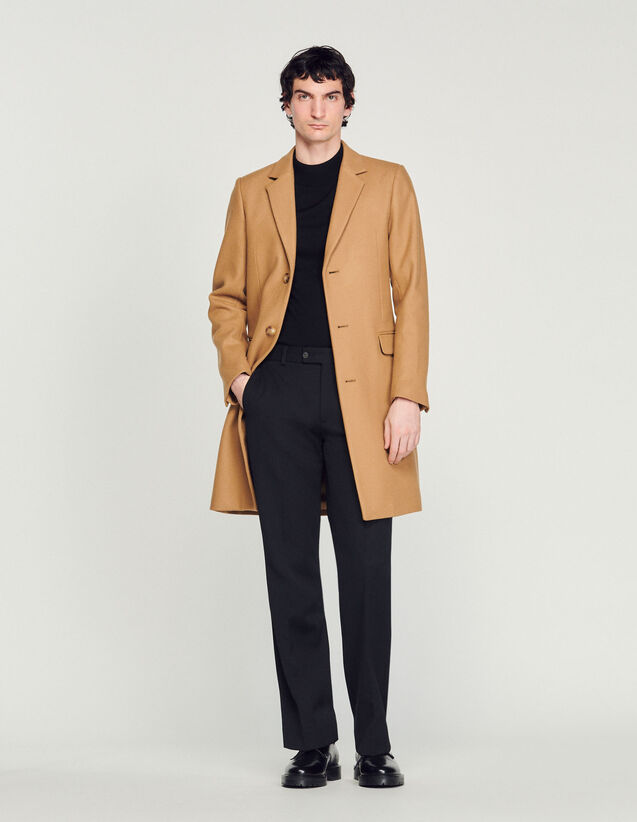 Wool And Cashmere Coat : Trench coats & Coats color Beige