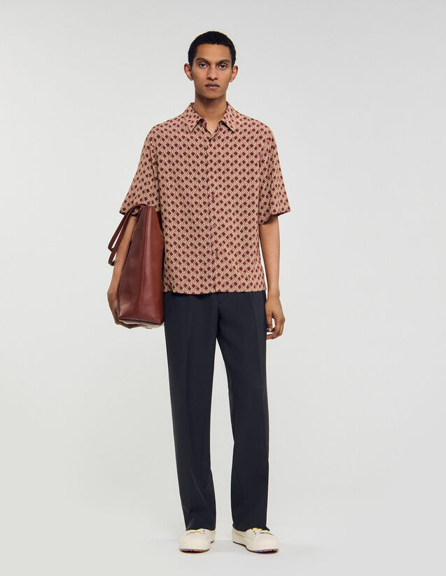 Rope Print Shirt - SHPCM01436 | sandro-paris.com Rope Print Shirt : Shirts color Navy Blue