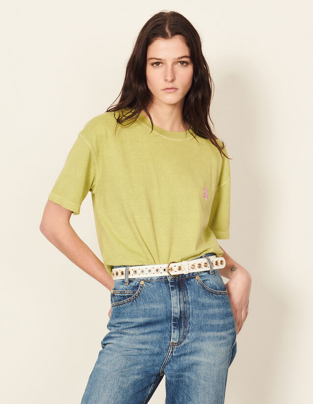 Faded Organic Cotton T-Shirt : T-shirts color Olive Green