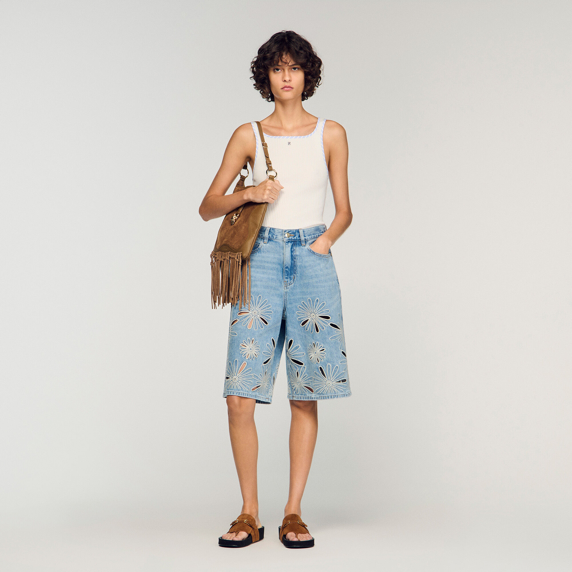 Ribbed Vest Top : Sweaters & Cardigans color Ecru