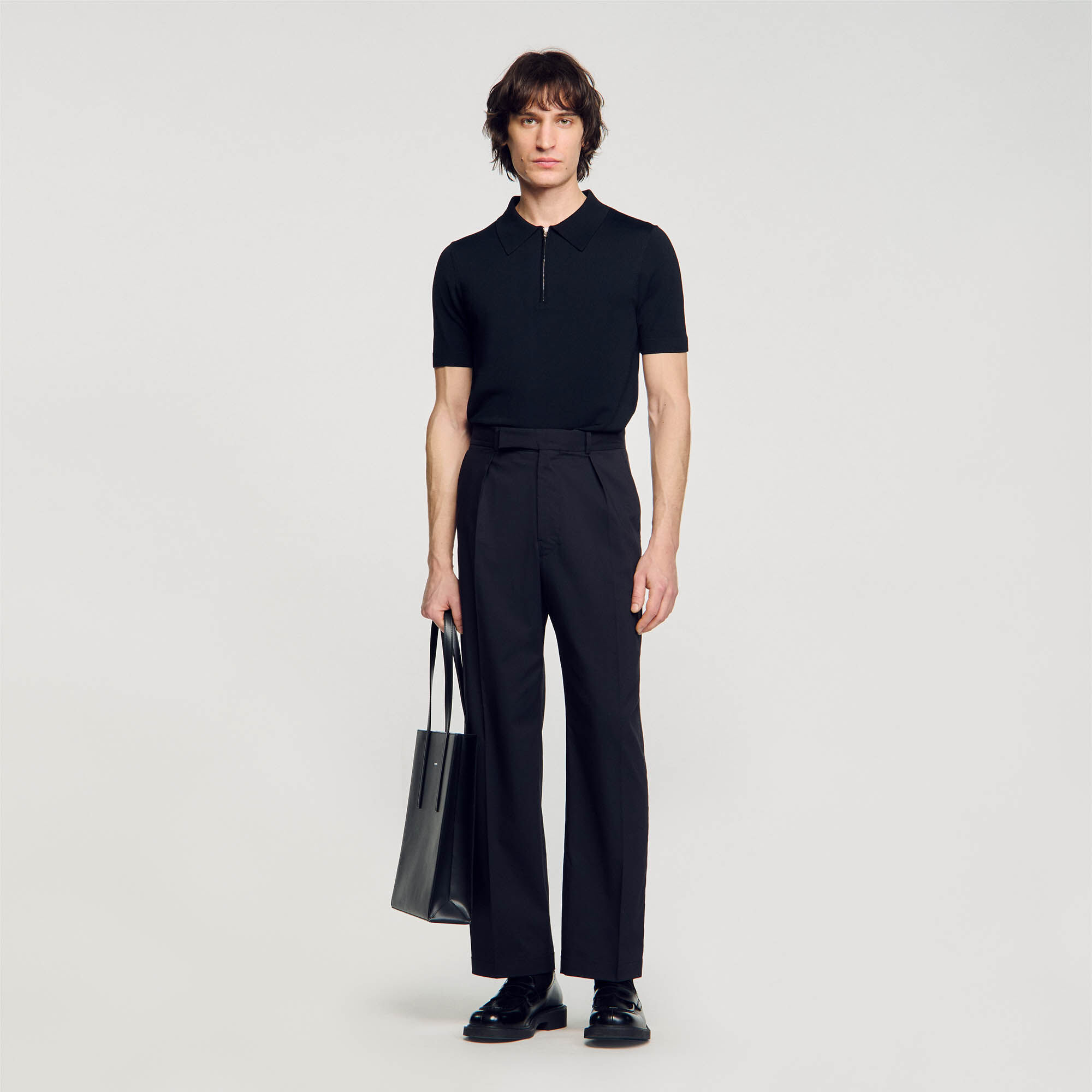 Wide-Leg Trousers : Pants & Shorts color Black