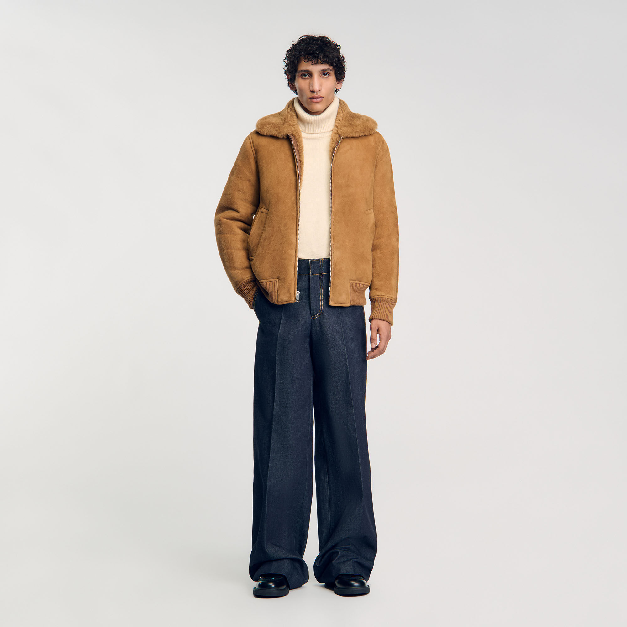 Suede Jacket : Jackets & Coats color Camel