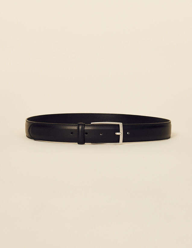Smooth Leather Belt : Belts color Black