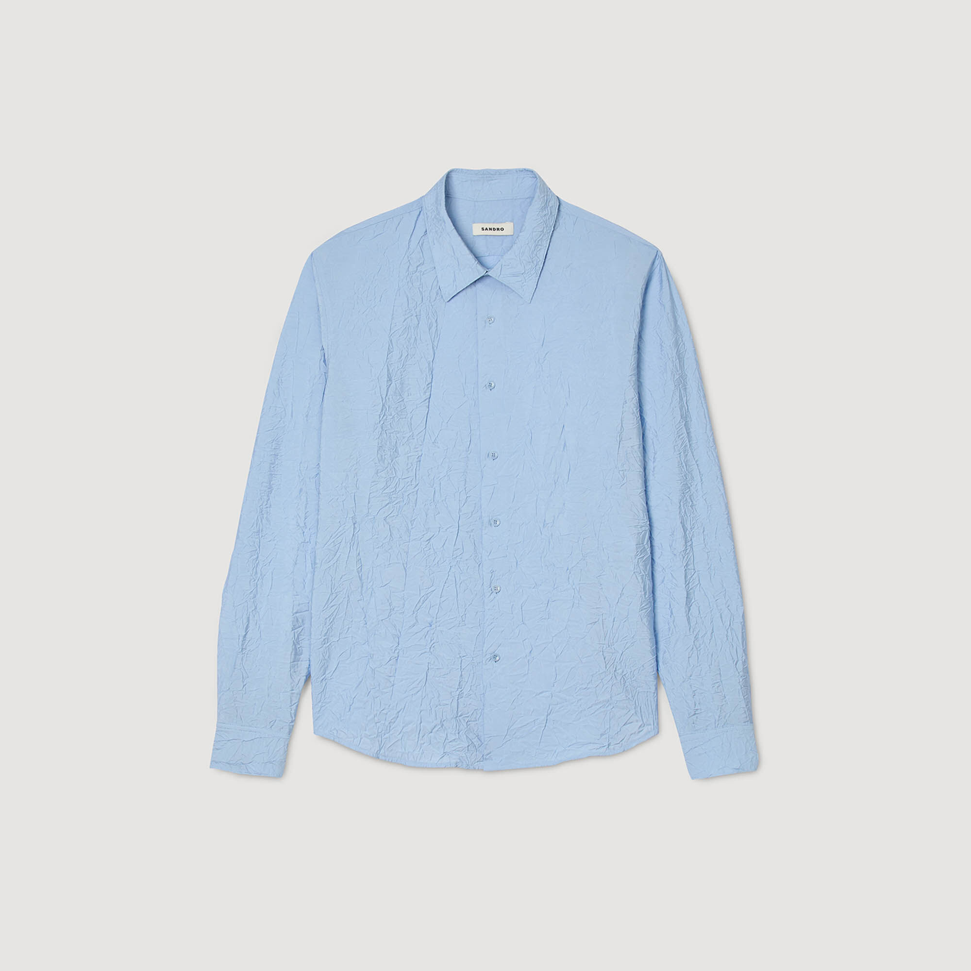 Crinkled Effect Shirt : Shirts color Sky Blue