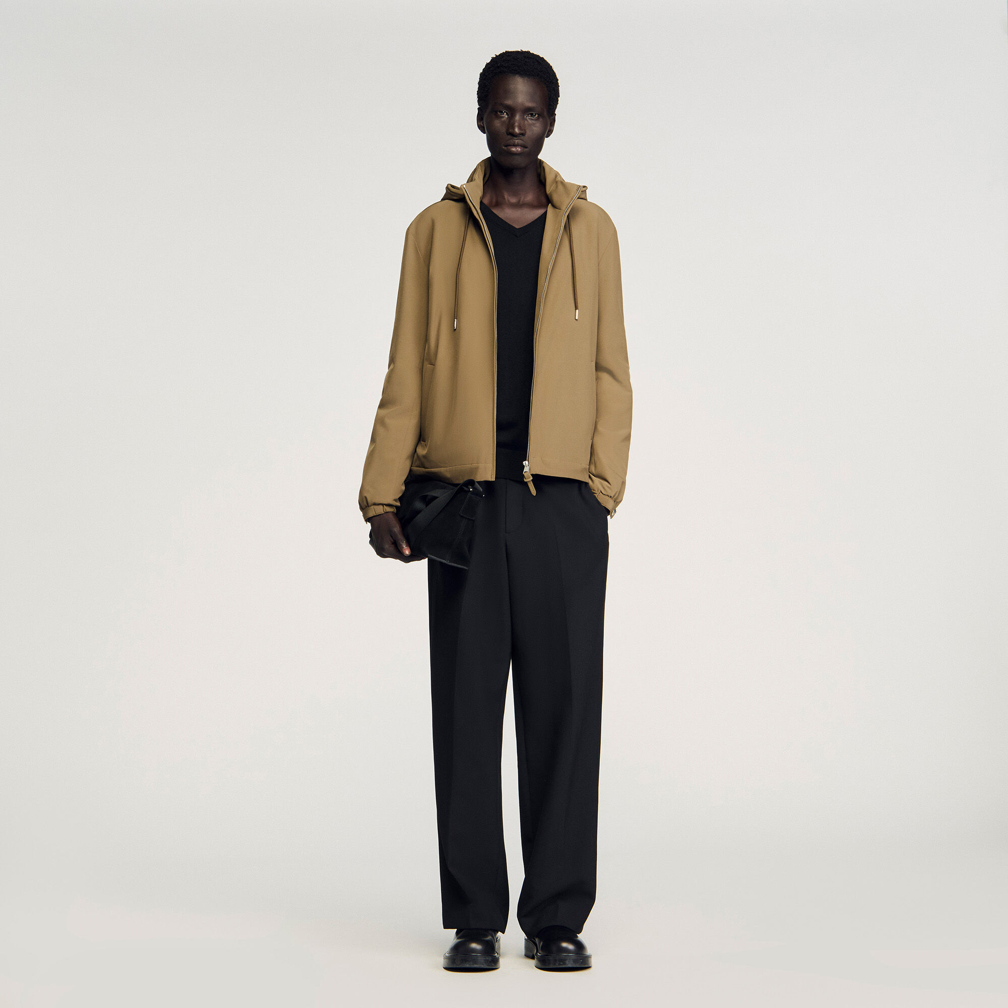 Zip-Up Hooded Jacket : Jackets & Coats color Caramel