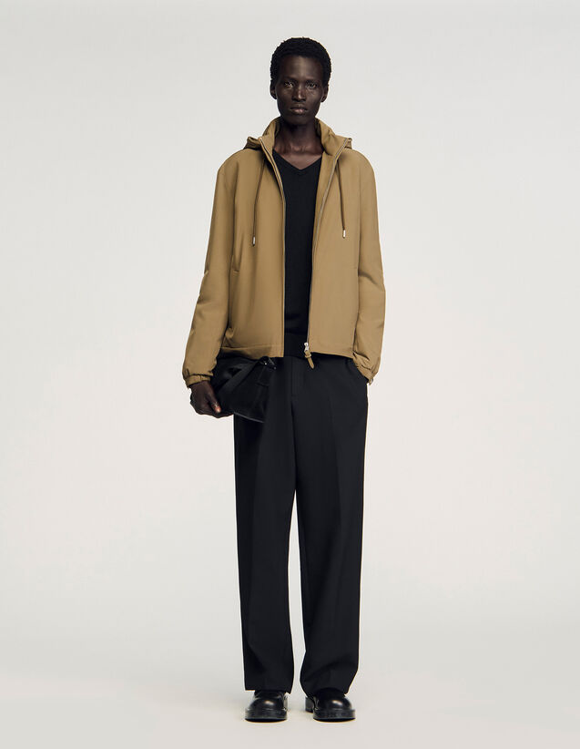 Zip-Up Hooded Jacket - SHPBL01123 | sandro-paris.com Zip-Up Hooded Jacket : Jackets & Coats color Caramel