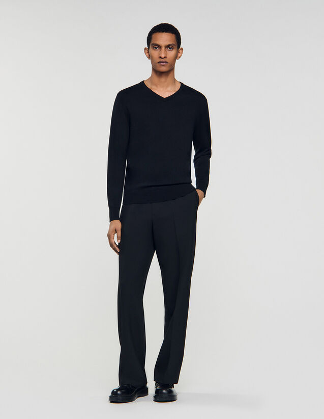 Fine Wool Jumper - SHPTR00677 | sandro-paris.com Fine Wool Jumper : Sweaters & Cardigans color Black