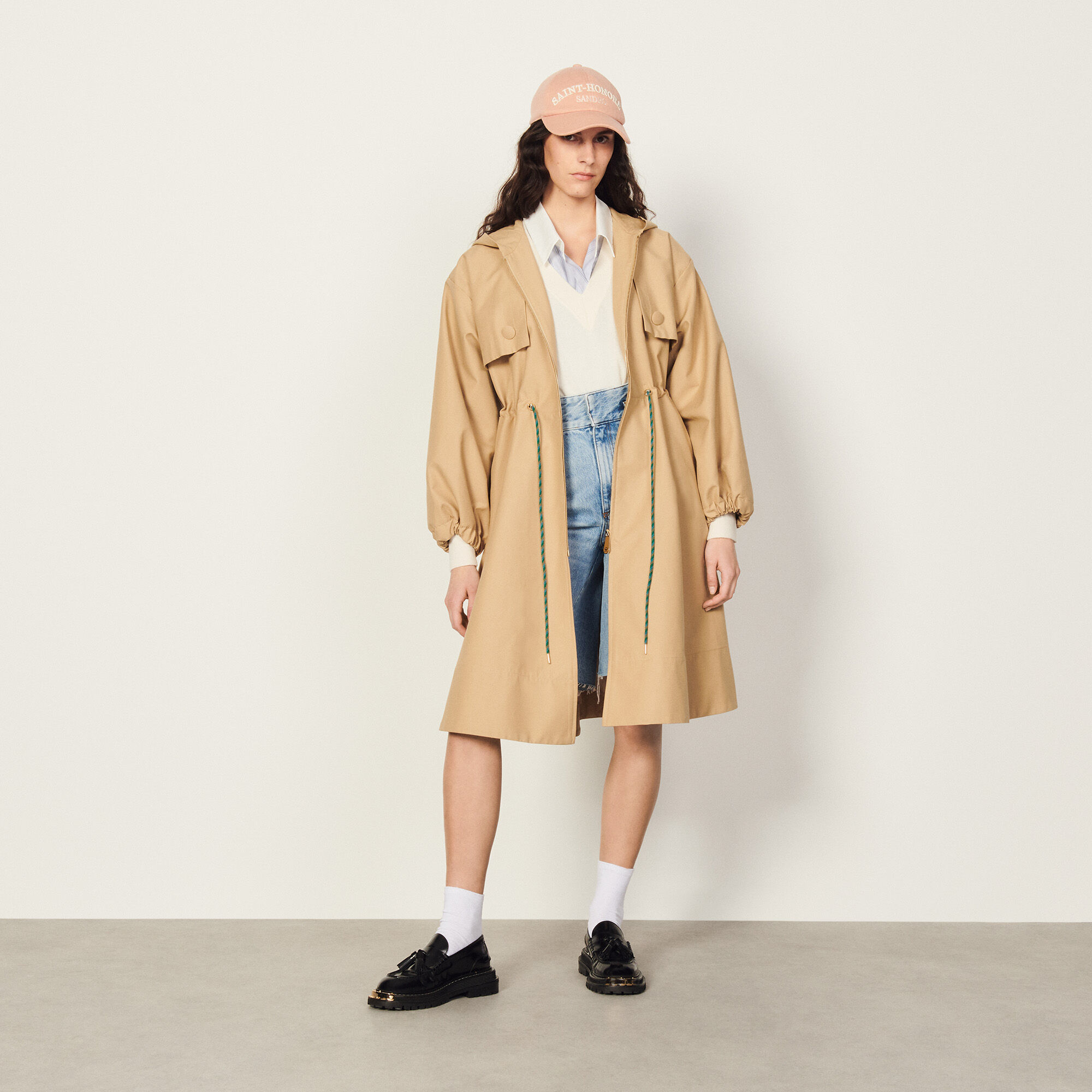 Oversized Cotton Trench Coat Coats Jackets Sandro paris
